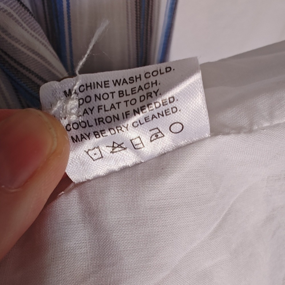 Vacate The Label Dress Standby Midi Panama Stripe Tiered Vneck White Blue M New - Picture 11 of 11